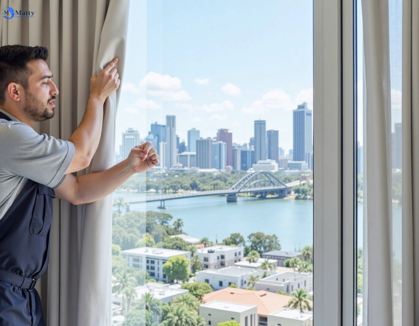 Professional curtain steam cleaning service north-tivoli QLD by Matty Curtain Cleaning
